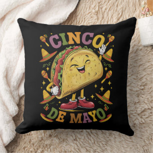 Dancing Taco Funny Cinco De Mayo Fiesta Party Cushion