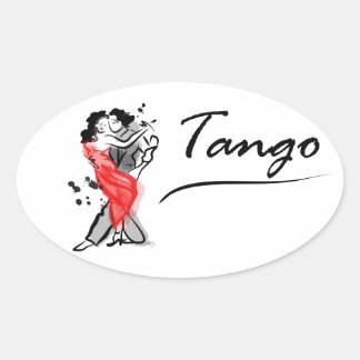 Dancing  Tango Oval Sticker