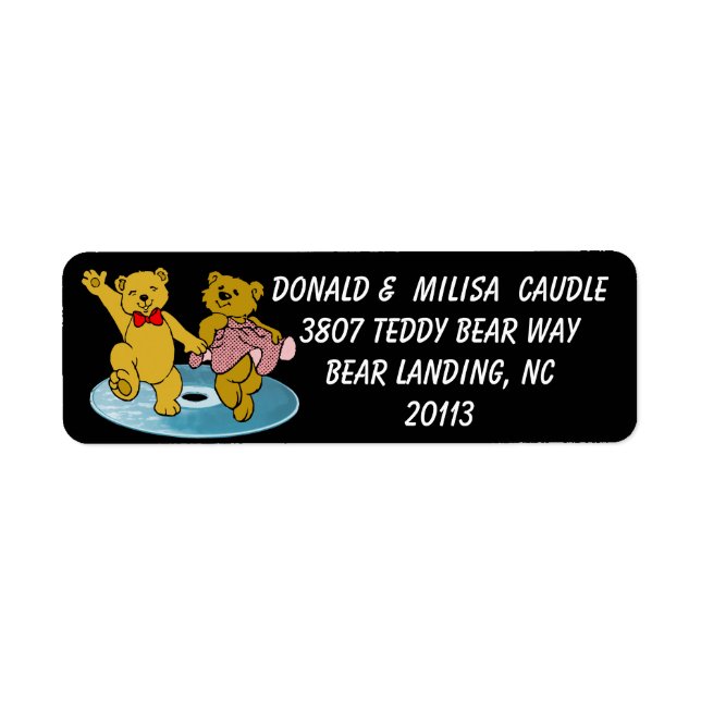 DANCING TEDDY BEARS RETURN ADDRESS LABEL (Front)
