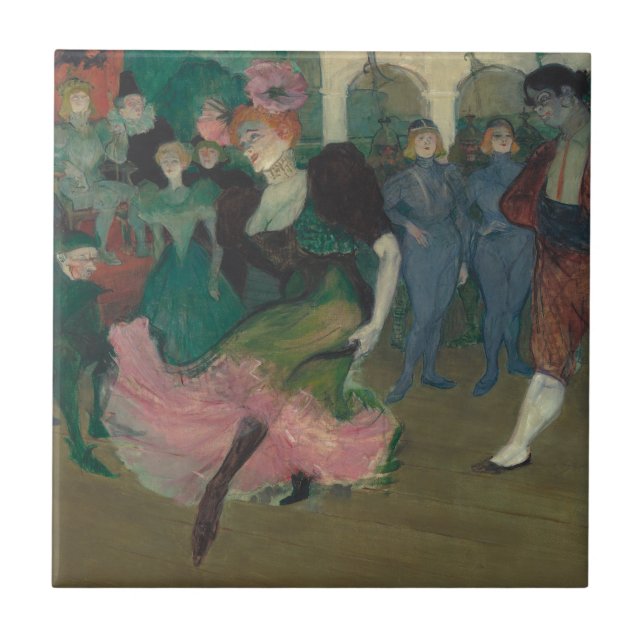 Dancing the Bolero - Toulouse-Lautrec Painting Ceramic Tile (Front)