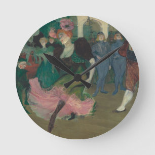 Dancing the Bolero - Toulouse-Lautrec Painting Round Clock