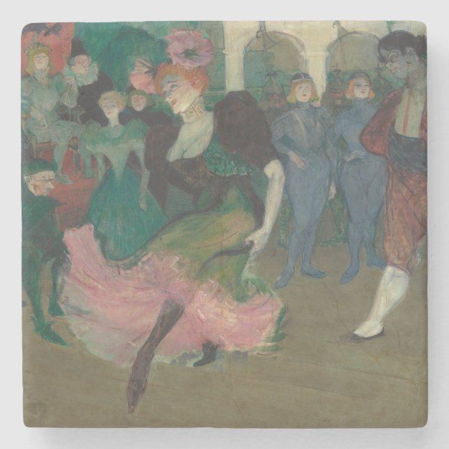 Dancing the Bolero - Toulouse-Lautrec Painting Stone Coaster (Front)