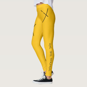 Dancing The Day Soft Black&Orange Minimal X Art Leggings