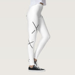 Dancing The Day Soft Black&White Minimal X Art Leggings<br><div class="desc">X line arts. Customizable background color. Customizable text with your word,  phrase,  idiom or anything else you like. Default text can be used as well.</div>