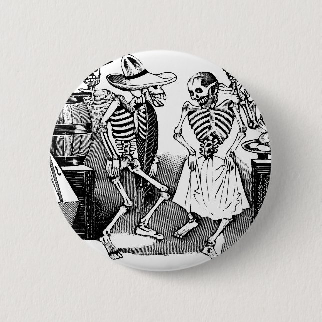 "Dancing the Jarabe in the Other World" 6 Cm Round Badge (Front)