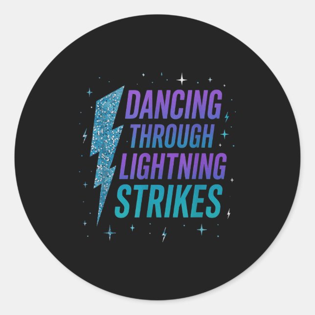 Dancing Through The Lightning Strike Dancer Motiva Classic Round Sticker (Front)