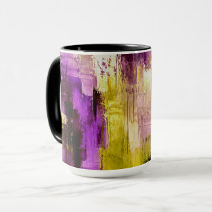 Dancing Through Violet Expressive Modern Abstract Mug