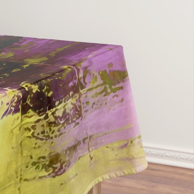 Dancing Through Violet Expressive Modern Abstract Tablecloth (In Situ)