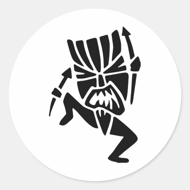 Dancing Tiki Man  Classic Round Sticker (Front)