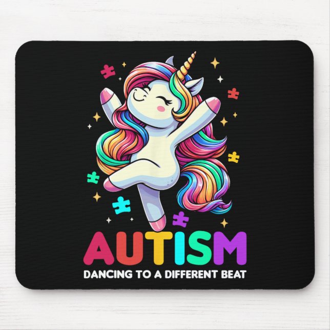 Dancing To A Different Beat Autism Awareness Unico Mouse Pad (Front)