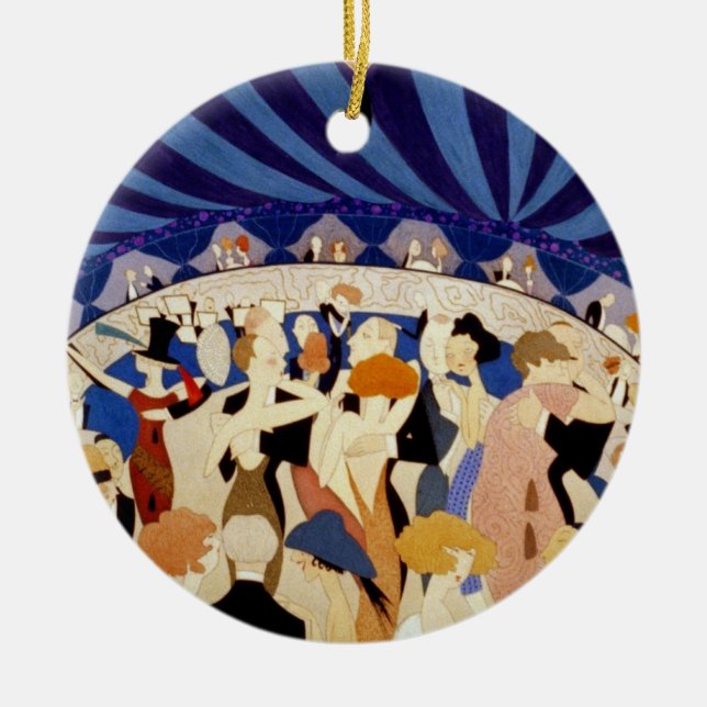 Dancing to a Jazz Band Ceramic Ornament (Front)
