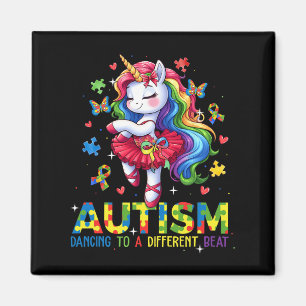 Dancing To Be A Different Beat Unicorn Autism Awar Magnet