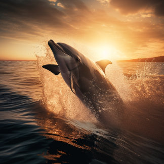 Dancing to the Morning Sun - Dolphin Jigsaw Puzzle