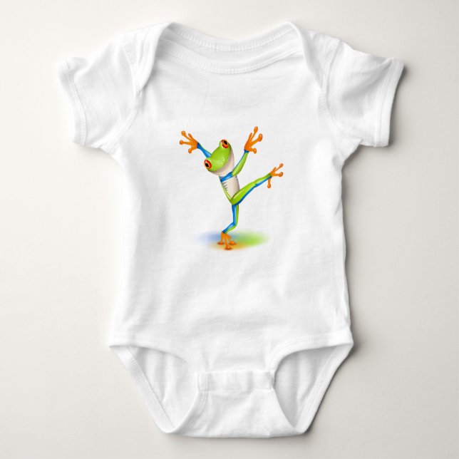 Dancing Tree Frog Baby Bodysuit (Front)