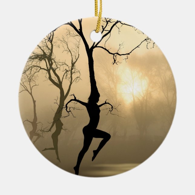 Dancing Trees Ceramic Tree Decoration (Front)