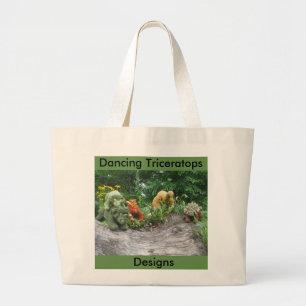 Dancing Triceratops Designs tote bag