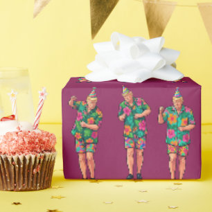 Dancing Trump Birthday MAGA Celebration Wrapping Paper