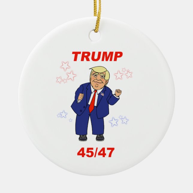 Dancing Trump Design - 45/47 Ceramic Ornament (Front)