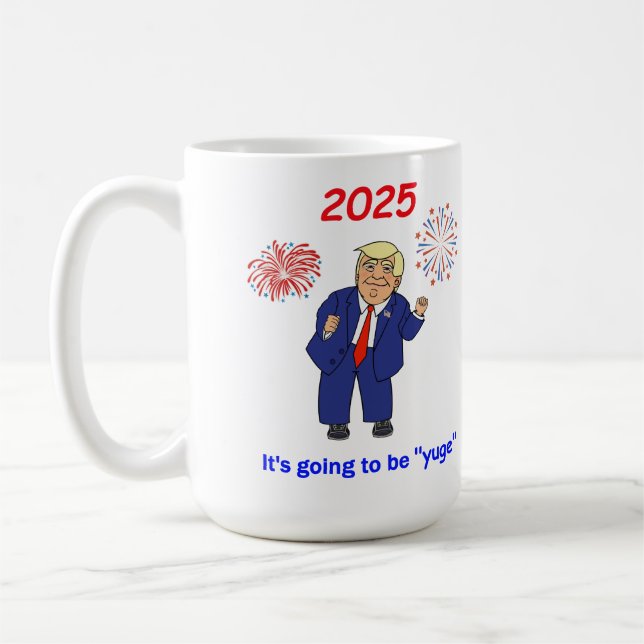 Dancing Trump Design - "Yuge" Coffee Mug (Left)