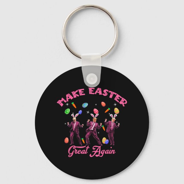 Dancing Trump Make Easter Great Again Humourous Ea Key Ring (Front)