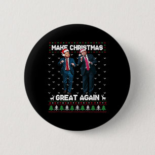 Dancing Trump Santa And Dj Vance Make Christmas Gr 6 Cm Round Badge