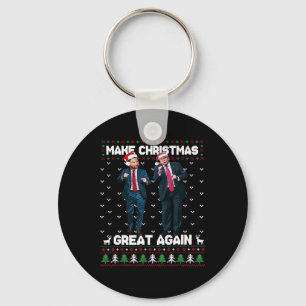Dancing Trump Santa And Dj Vance Make Christmas Gr Key Ring