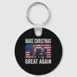 Dancing Trump Santa And Dj Vance Make Christmas Gr Key Ring