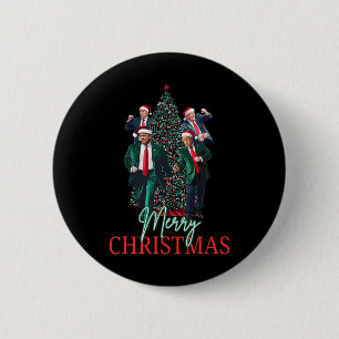Dancing Trump Santa Merry Christmas Daddy's Home 4 6 Cm Round Badge