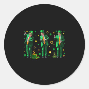 Dancing Trump St. Patrick's Day Classic Round Sticker