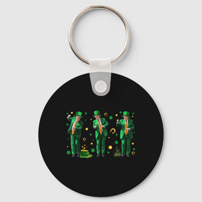 Dancing Trump St. Patricks Day , Uni-adults, Key Ring (Front)