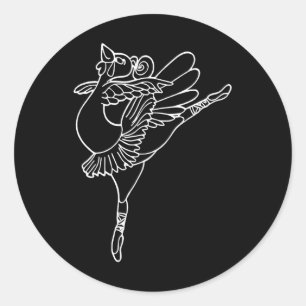 Dancing Turkey Happy Thanksgiving Day Ballet Dance Classic Round Sticker