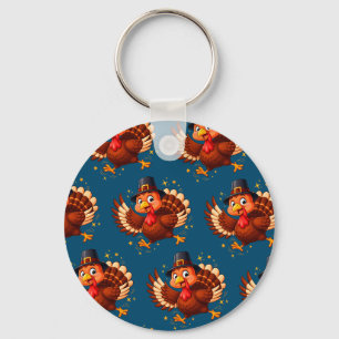 Dancing Turkey Key Ring