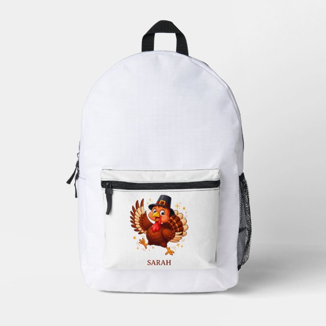 Dancing Turkey Printed Backpack (Front)