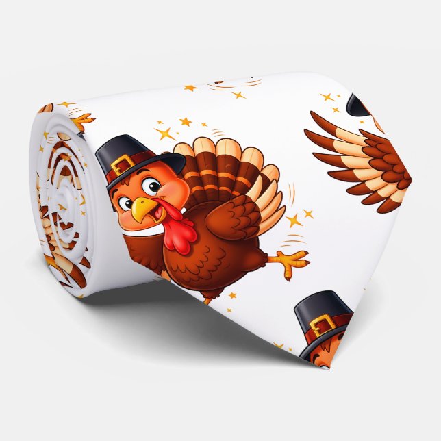 Dancing Turkey Tie (Rolled)