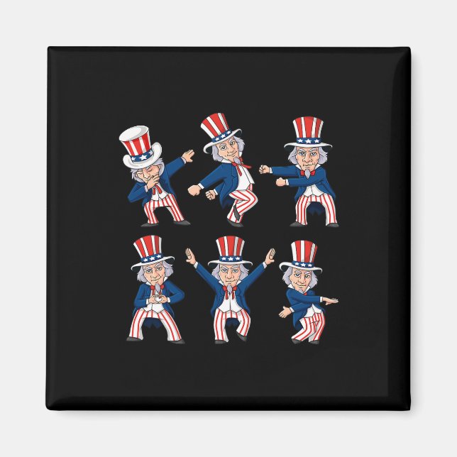 Dancing Uncle Sam 4th Of July Dance Challenge Boys Magnet (Front)