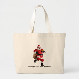 Dancing under the missletoe large tote bag