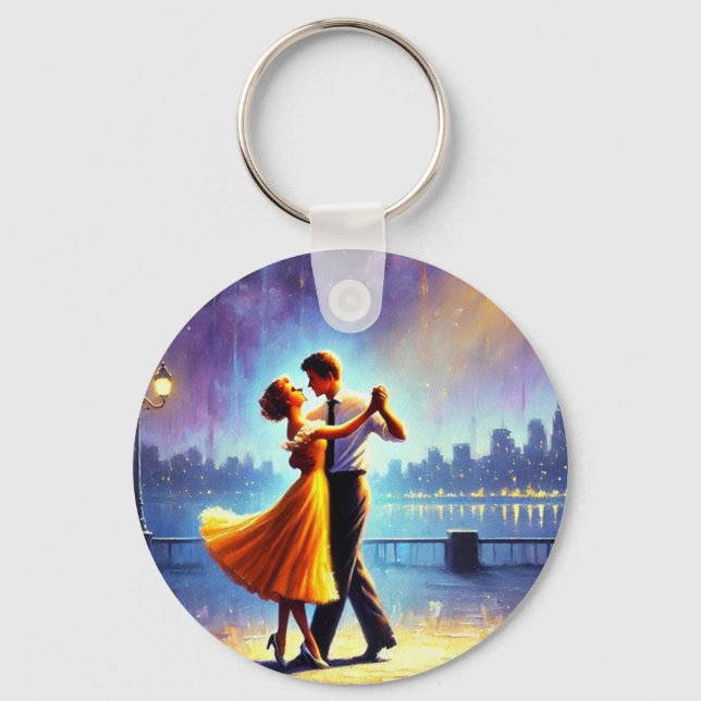 Dancing underneath the lamppost key ring (Front)
