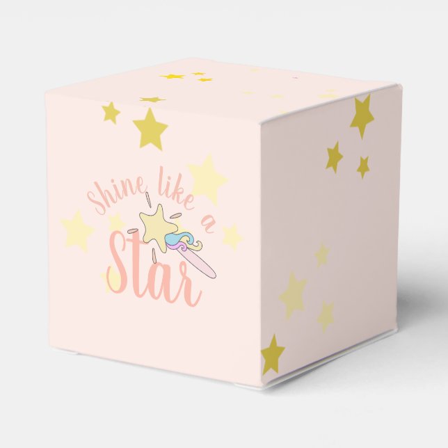 Dancing Unicorn, shine like a star custom party Favour Box (Back Side)