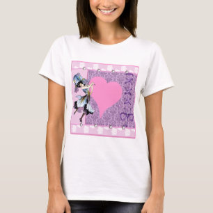 Dancing vintage flower fairy pink design by LeahG T-Shirt