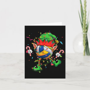 Dancing Volleyball Ball Elf Hat Scute Ss Cute Sss Card