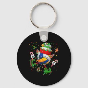 Dancing Volleyball Ball Elf Hat Scute Ss Cute Sss Key Ring