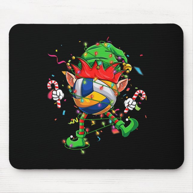 Dancing Volleyball Ball Elf Hat Scute Ss Cute Sss  Mouse Pad (Front)