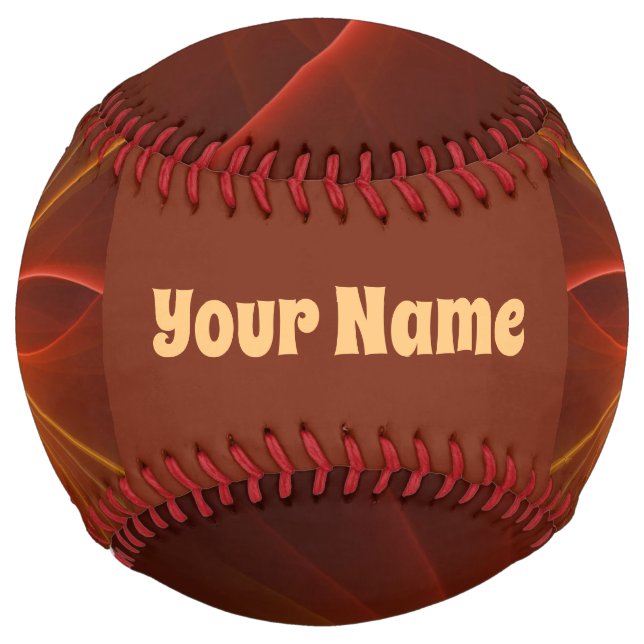 Dancing W. The Light Modern Abstract Fractal Name Softball (Front)
