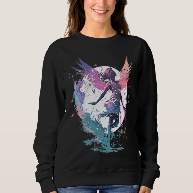 Dancing Watercolor Fairy Girls Dancer Ballet Butte Sweatshirt (Front)