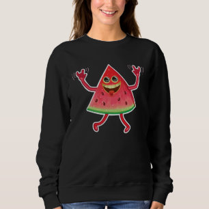 Dancing Watermelon  Cool Heart Beats For Fruits Sweatshirt