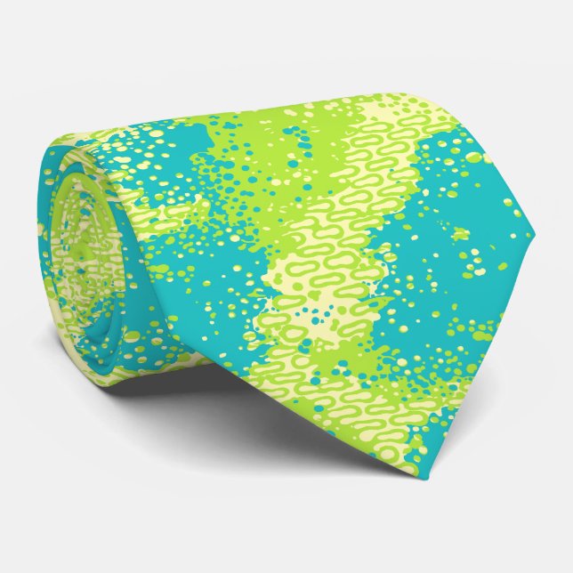 Dancing Waters Retro Abstract Two-sided Tie (Rolled)