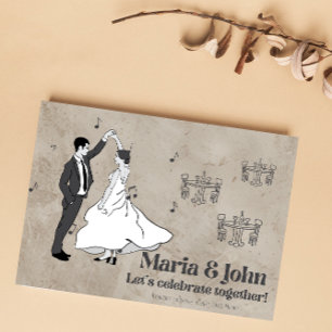 Dancing Wedding Couple  Invitation