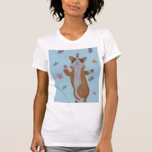 Dancing Welsh Corgi with butterflies T-Shirt