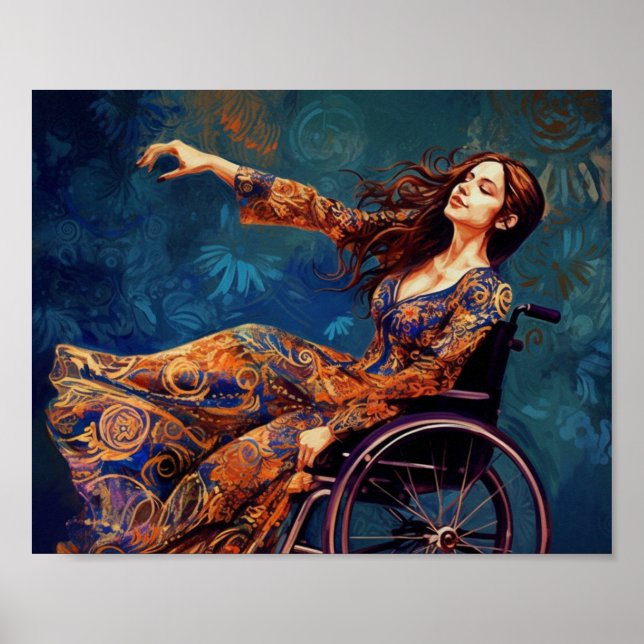 Dancing Wheelchair Woman Poster (Front)