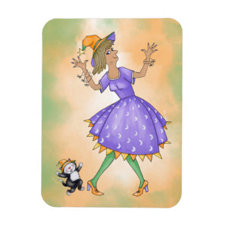 Dancing Witch and Cat Magnet